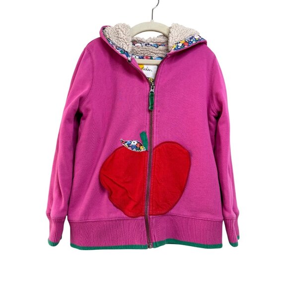 Boden Other - MINI BODEN Cozy Apple Hoodie Girls 7-8 128cm Warm Faux Shearling Lined Jacket